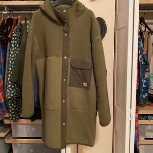 The North Face hooded teddy fleece coat